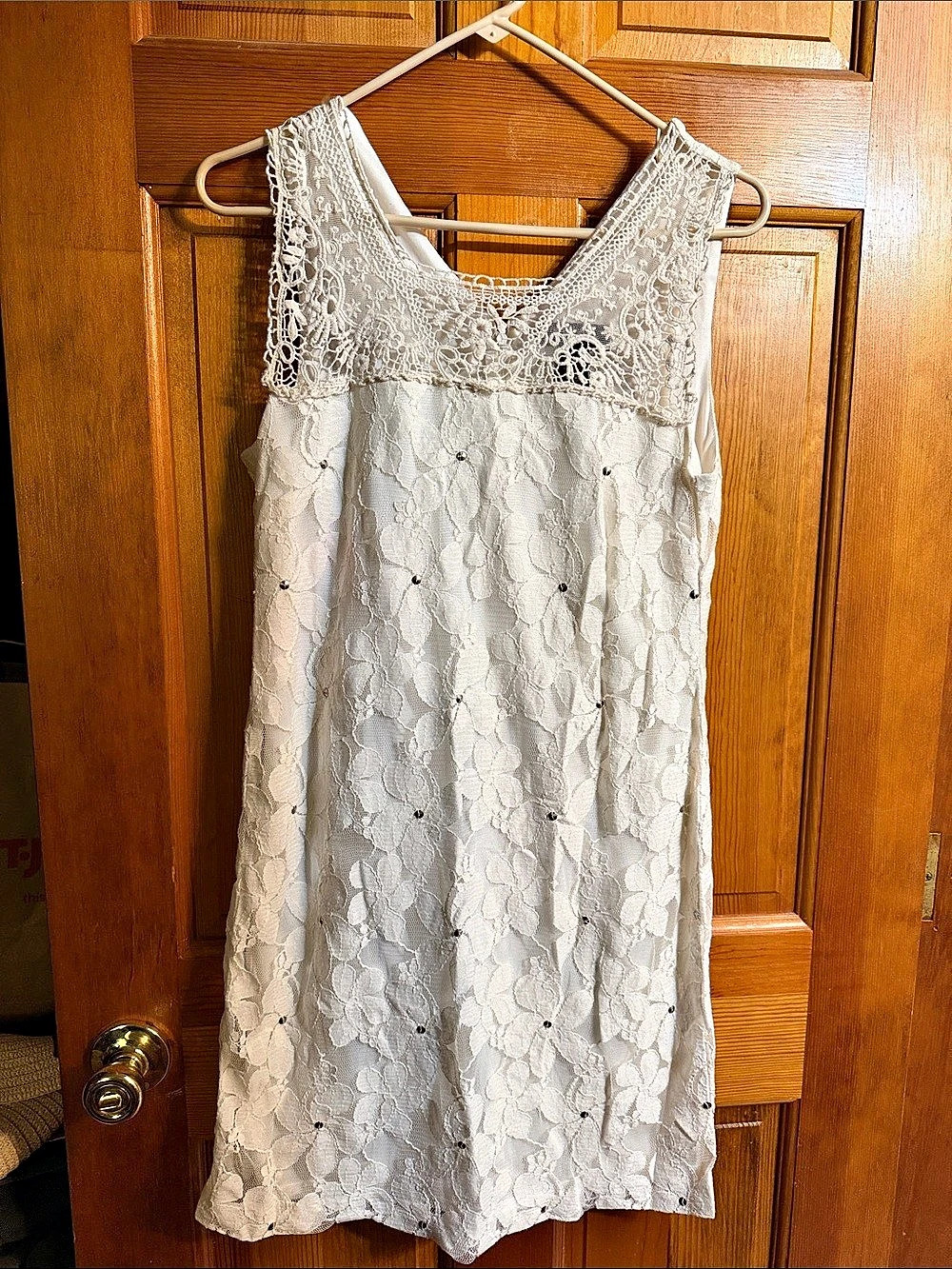 Signature by Robbie Bee Floral Lace Mini Dress White Size 8